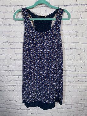 Tory Burch Womens Sydney Floral Print Silk Mini Dress Blue Size XS Casual Preppy